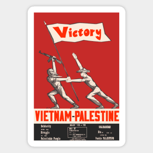 Victory Vietnam Palestine Solidarity - Refinished Propaganda, Free Palestine, Socialist Magnet